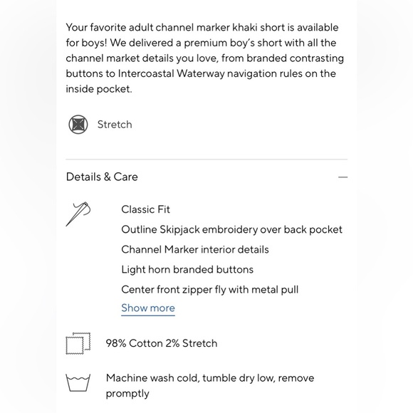 NWT Southern Tide Boy’s Channel Marker Khaki Short - Picture 3 of 6